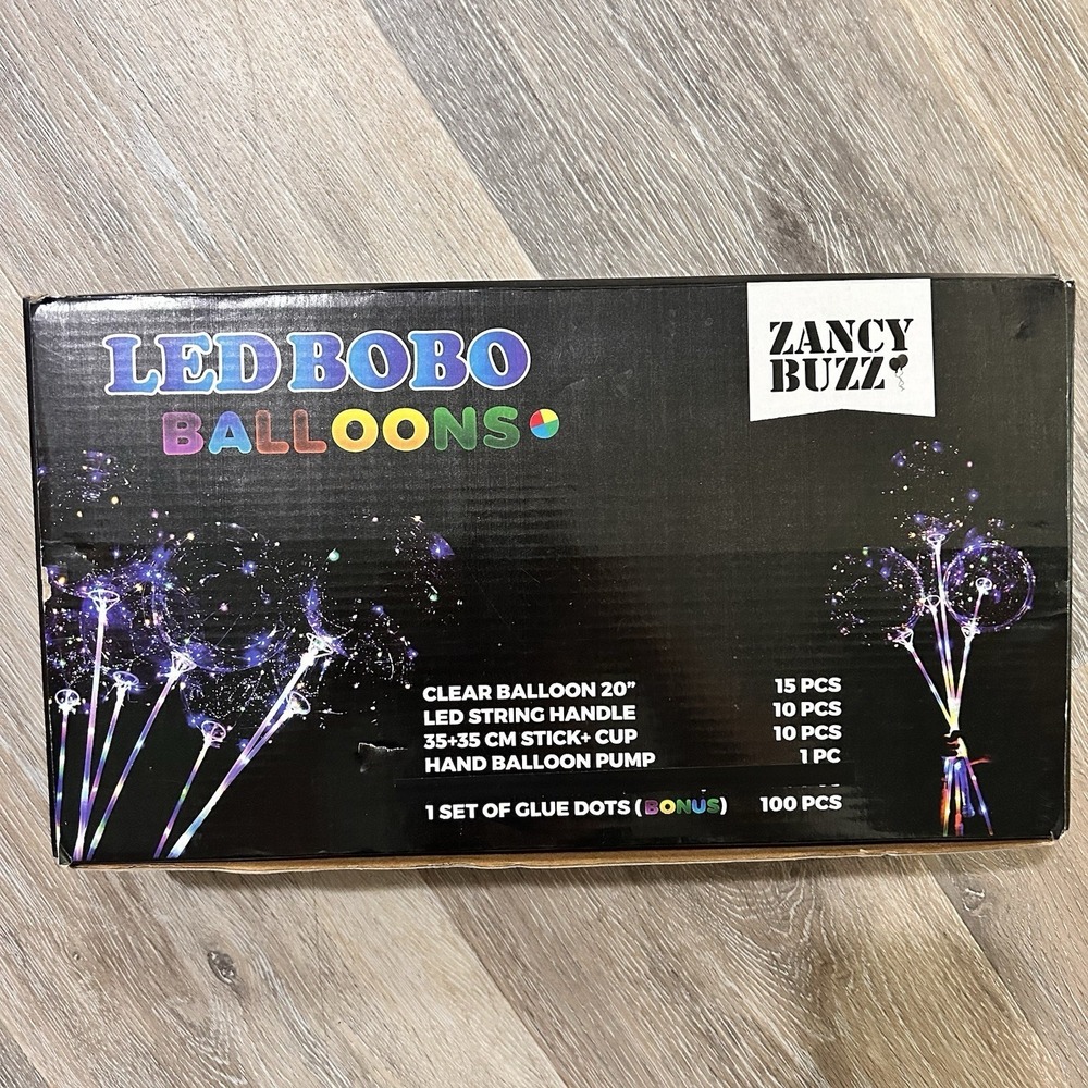 LED colorful Light Up BOBO 15 Balloons 20 Inch 10 Pack + PUMP Batteries Not Inc